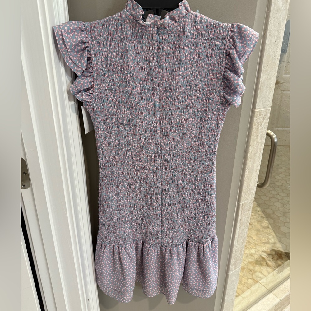 Charming brunch Dress in Purple and blue print - Picture 5 of 5
